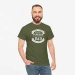 Oversized olijfgroene t-shirt met groot opdruklogo 'Super Powers Dad'