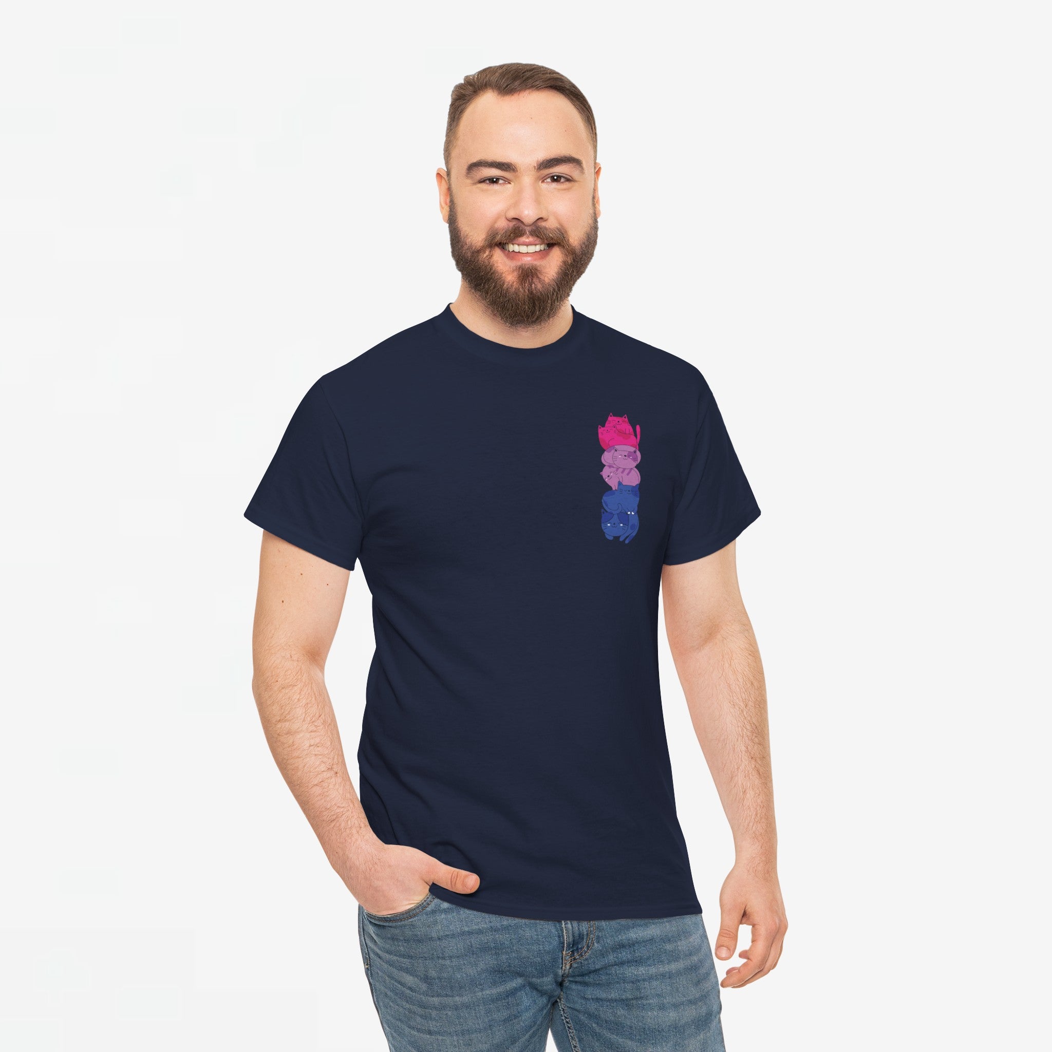 Gay Pride T-shirt - Katten Bi Vlag - Oversized #49