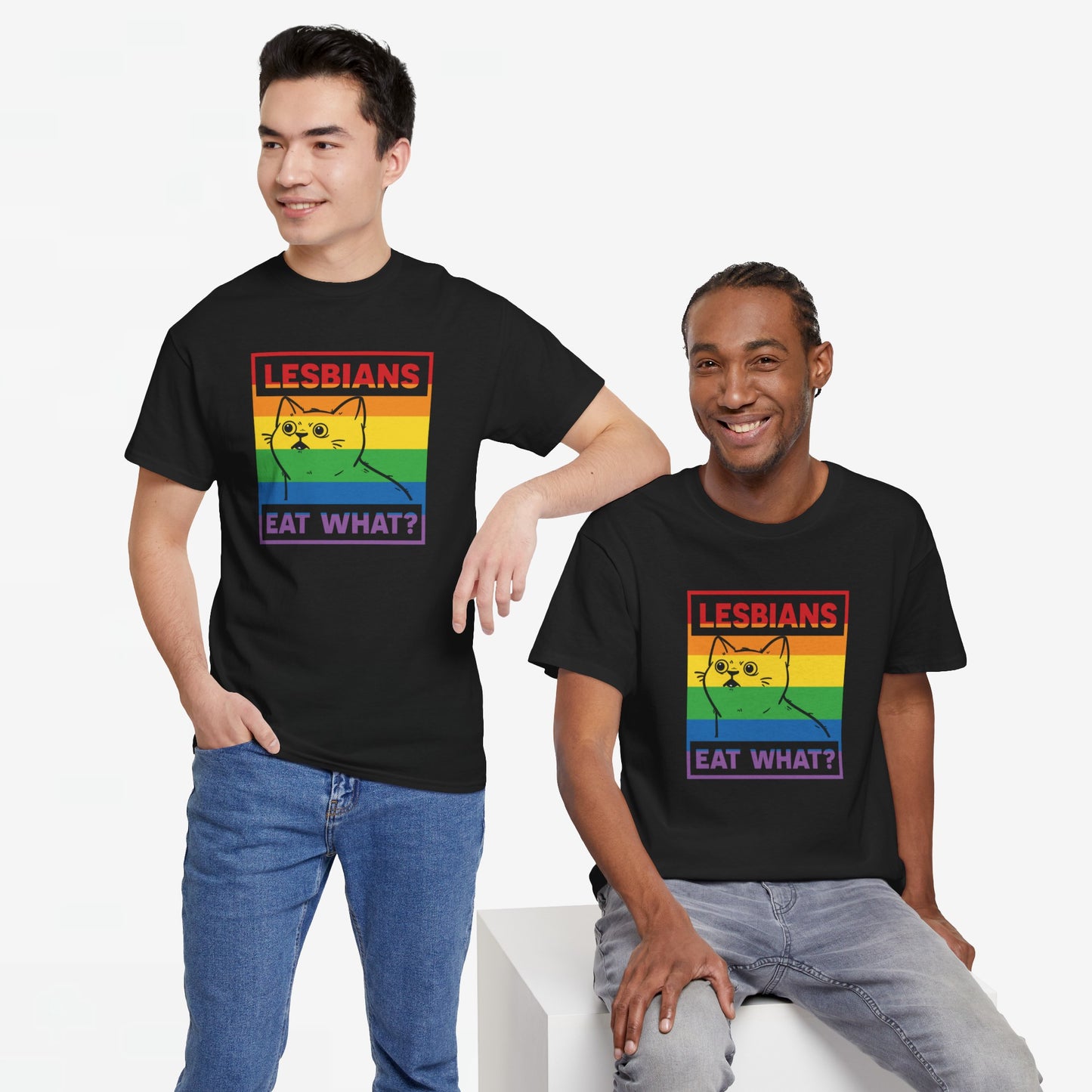 Gay Pride T-shirt - Lesbians Eat What? - Oversized #5