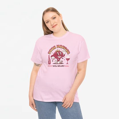 Moederdag Mama Cadeau - T-shirt - Deze Moeder Wil Wijn - Oversized - #97