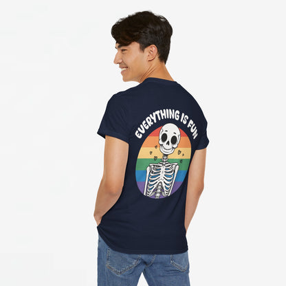Gay Pride T-shirt - Skelet Everything is Fun - Back Print - Oversized #66