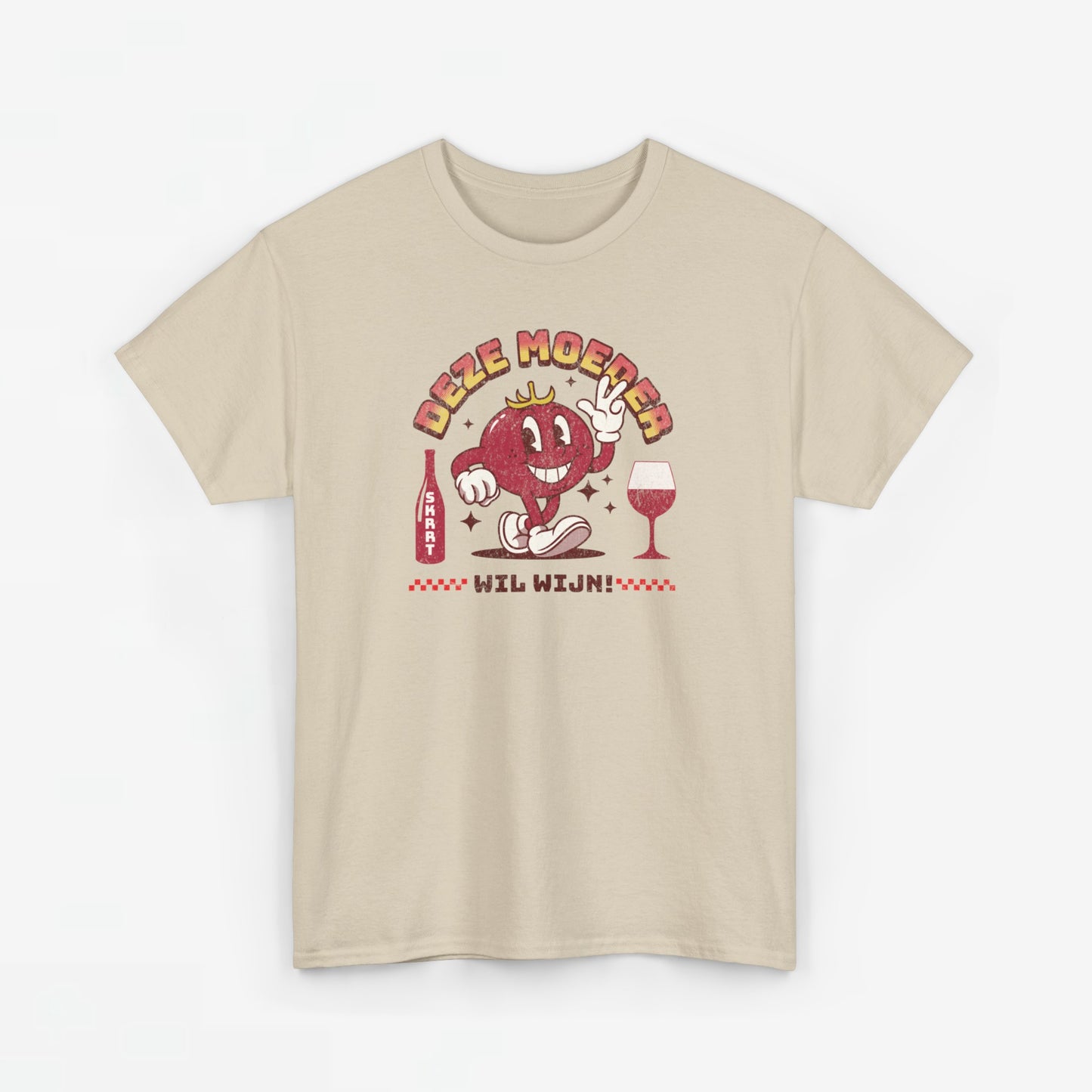 Moederdag Mama Cadeau - T-shirt - Deze Moeder Wil Wijn - Oversized - #97