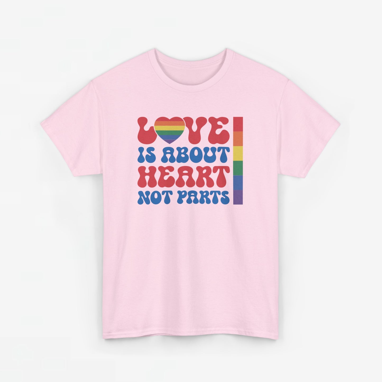 Gay Pride T-shirt - Love is about heart, not parts - Oversized #31