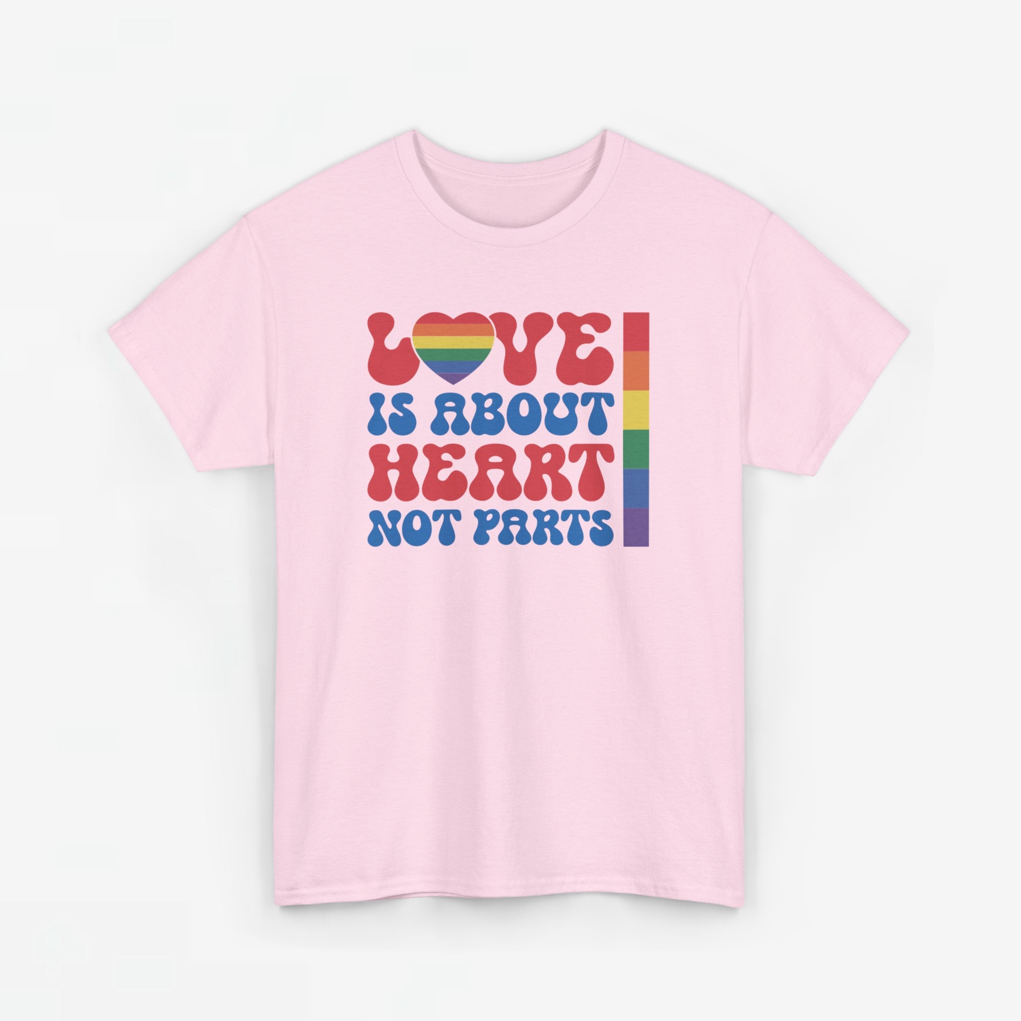 Gay Pride T-shirt - Love is about heart, not parts - Oversized #31