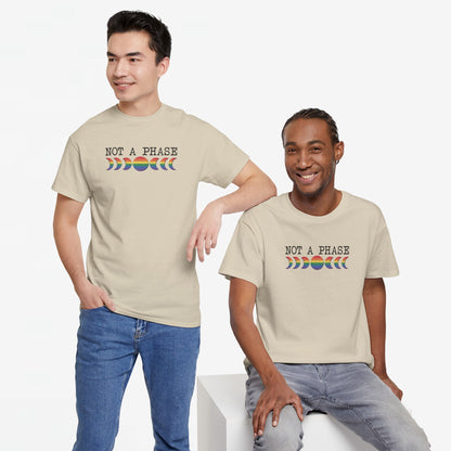 Gay Pride T-shirt - Not a phase (zwarte tekst) - Oversized #3