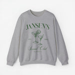 Lichtgrijze sweatshirt met opdruk JANSEN'S en Social Club, ronde hals en lange mouwen.