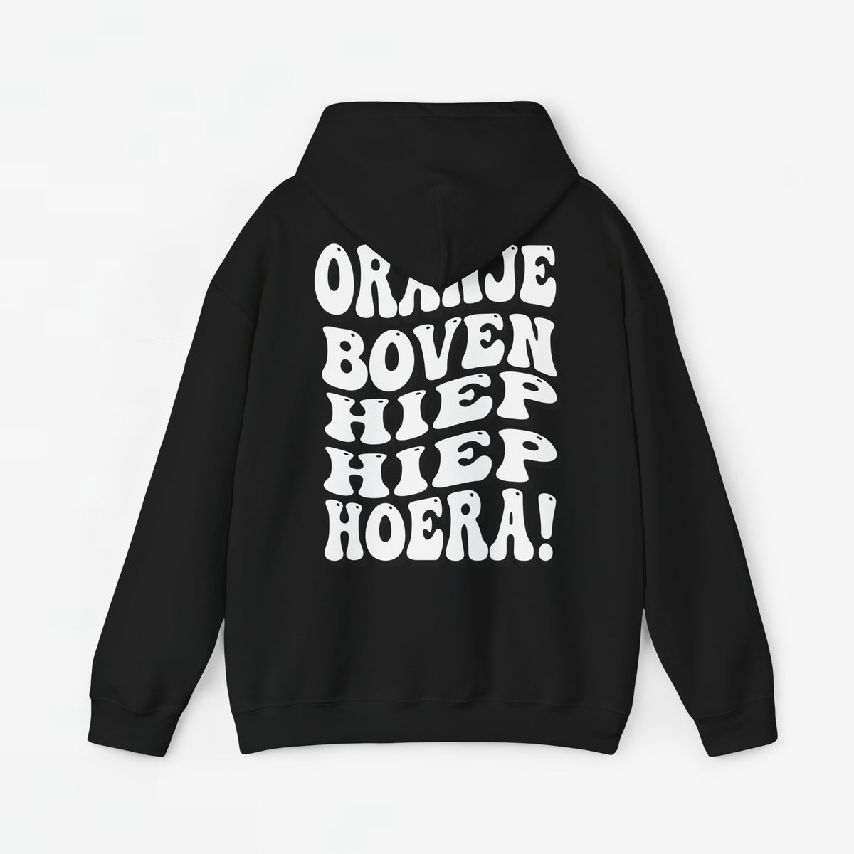 Zwarte oversize hoodie met capuchon en grote rugbedrukking
