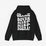 Zwarte oversize hoodie met capuchon en grote rugbedrukking
