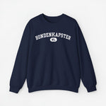 Marineblauwe sweatshirt met borstprint "HONDENKAPSTER" en "ND" in een cirkel