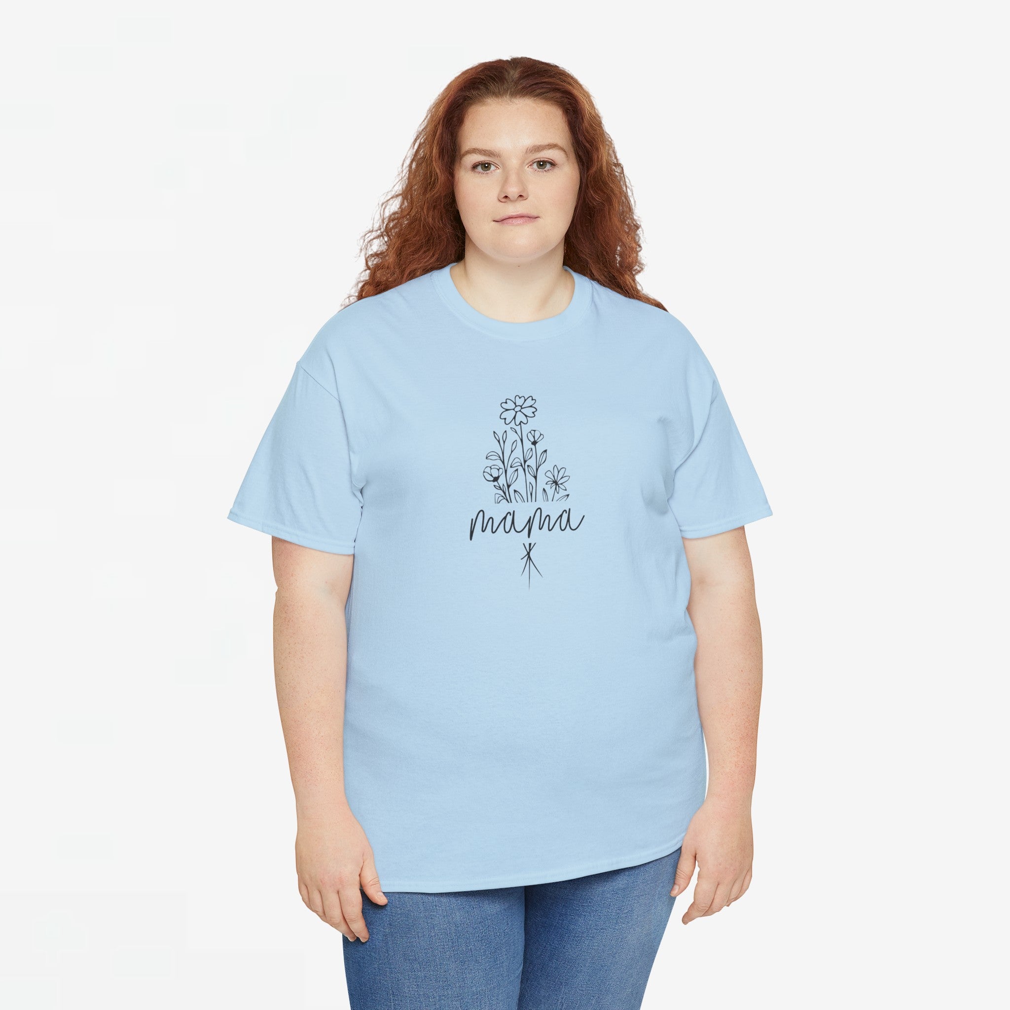 Moederdag Mama Cadeau - T-shirt - Line Art Bloem - Oversized - #23