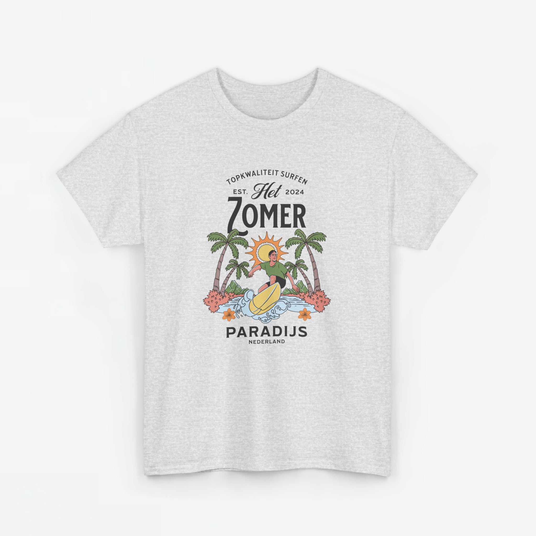 Dames Zomer Oversized T-shirt met print - Surfen Nederland