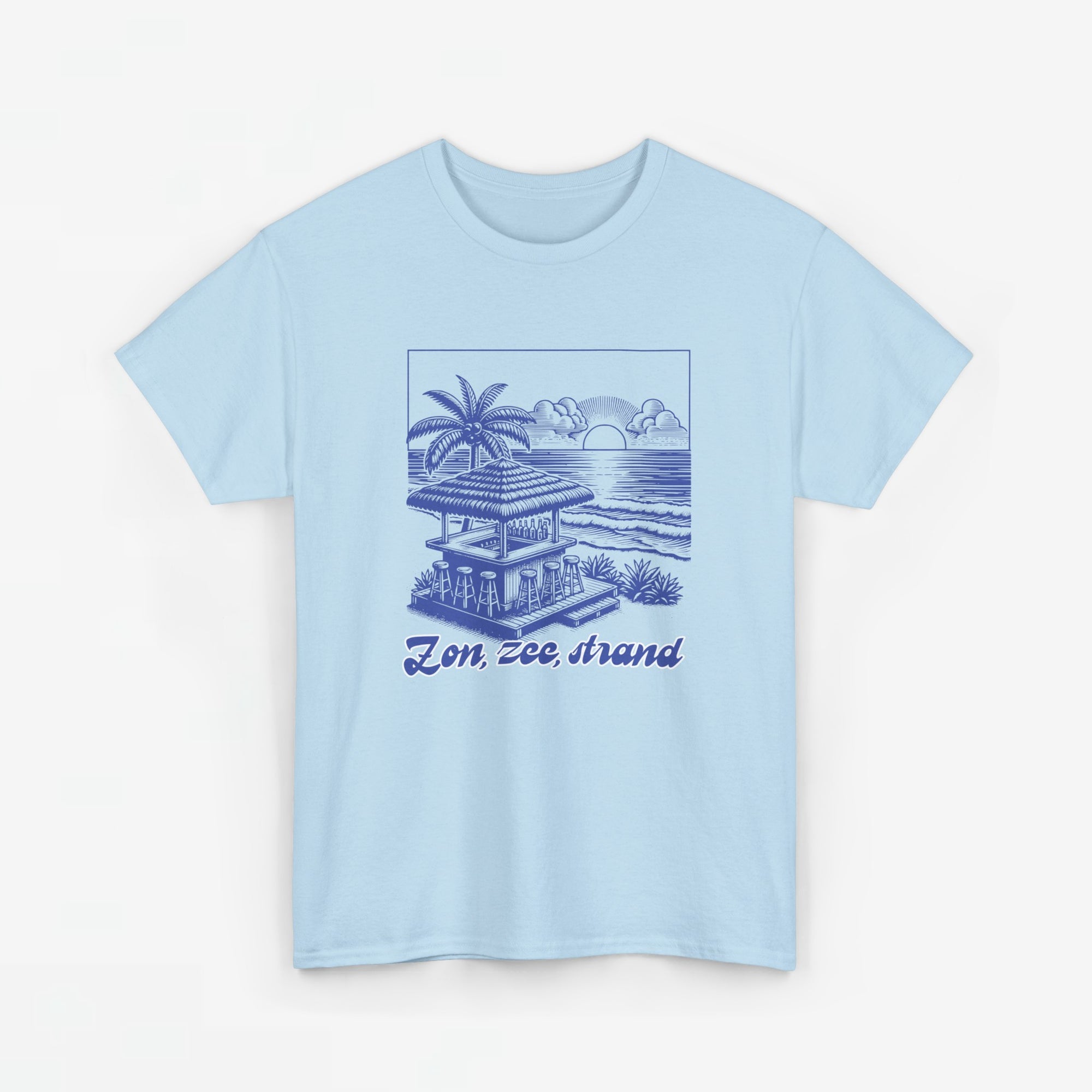 Heren Zomer Oversized T-shirt met print - Zon, Zee, Strand
