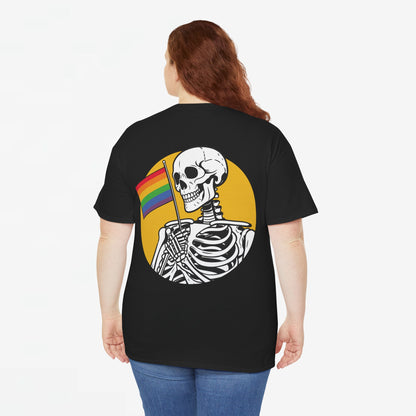 Gay Pride T-shirt - Skelet Pride Vlag - Back Print - Oversized #68