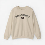 Beige sweatshirt met ronde hals en opdruk 'MEUBELMAKER' met NL-logo.