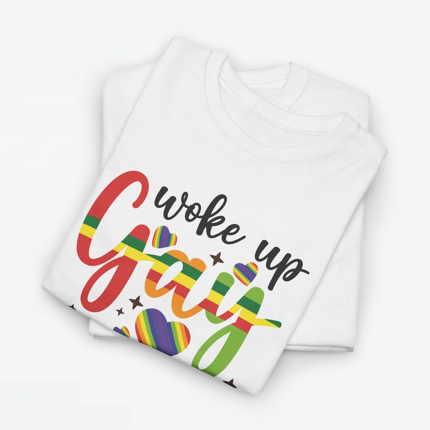 Gay Pride T-shirt - Woke Up Gay Again - Oversized #6