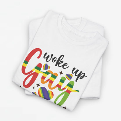 Gay Pride T-shirt - Woke Up Gay Again - Oversized #6