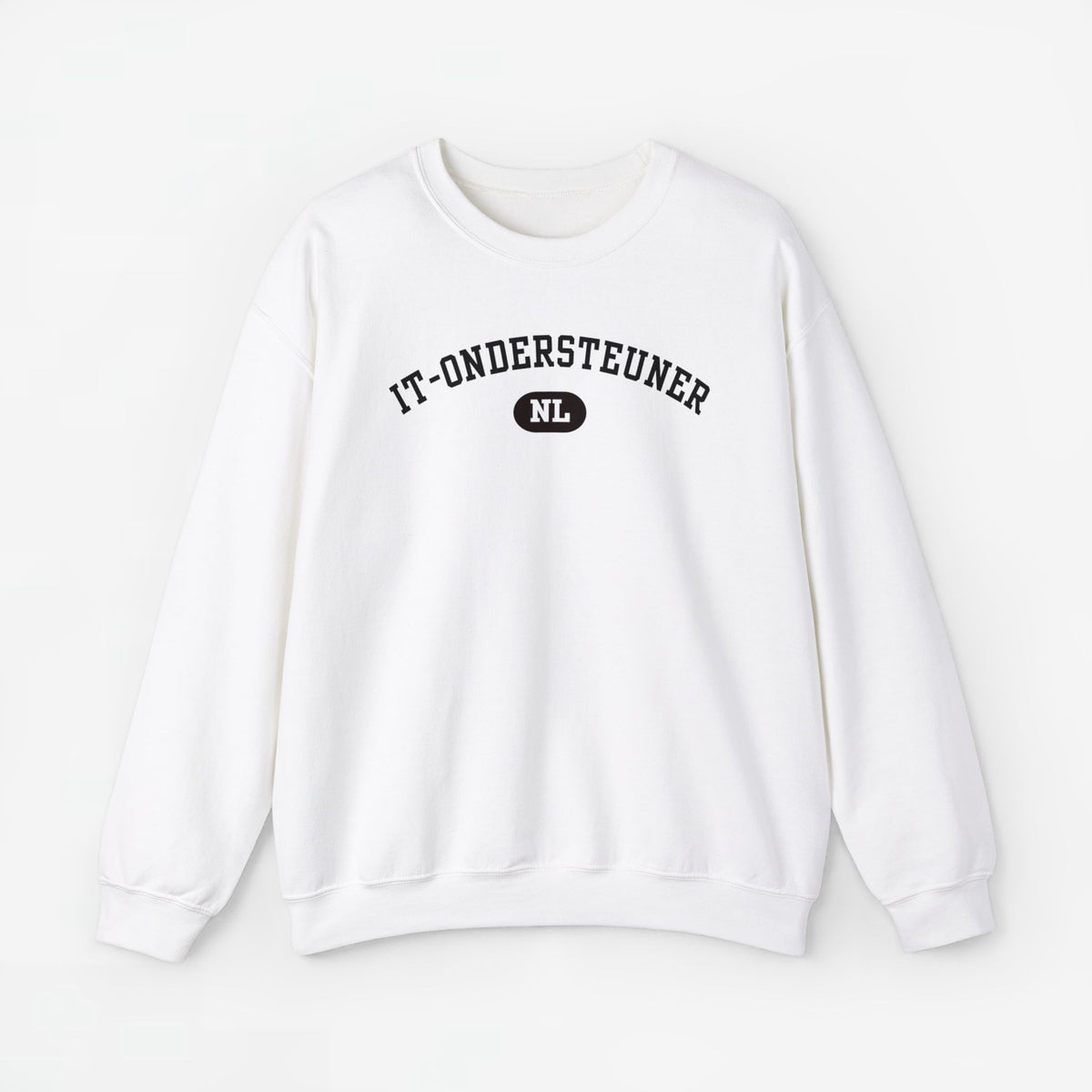 Witte sweater met ronde hals en borstprint, lange mouwen