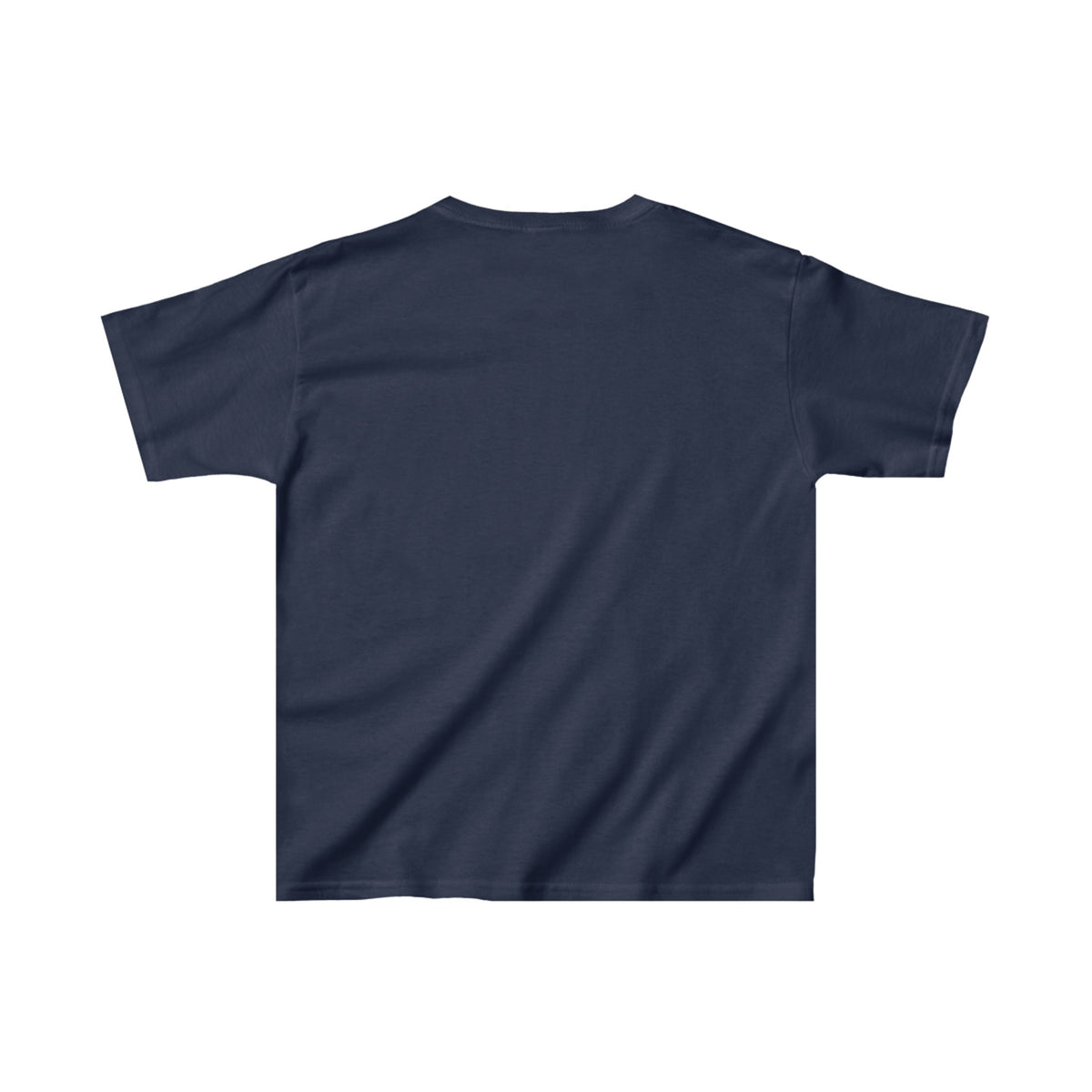 Donkerblauw kinder T-shirt, effen zonder zichtbare print (achterkant)