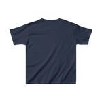 Donkerblauw kinder T-shirt, effen zonder zichtbare print (achterkant)