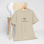 Oversized T-shirt beige losjes draperen met borstprint "HONDEN MAMA"