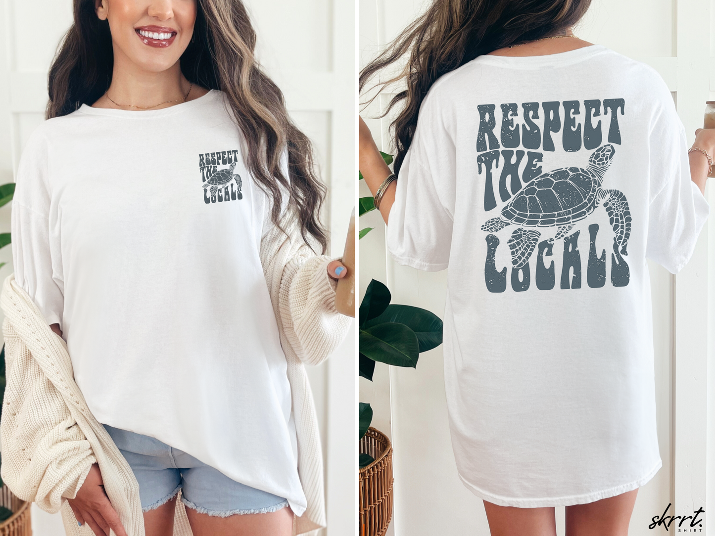 Zomer T-shirt voor Dames - Skrrtshirt Zomervakantie Oversized Tee #11 - Respect the locals