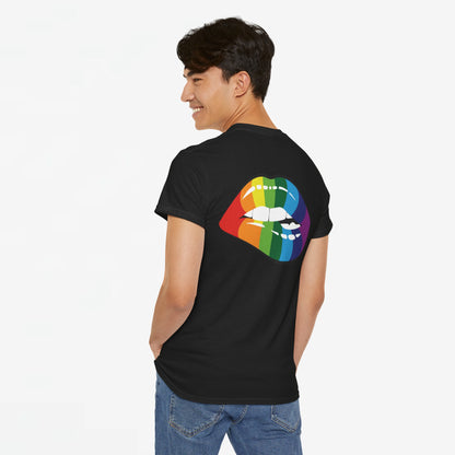 Gay Pride T-shirt - Regenboog Lippen- Back Print - Oversized #35