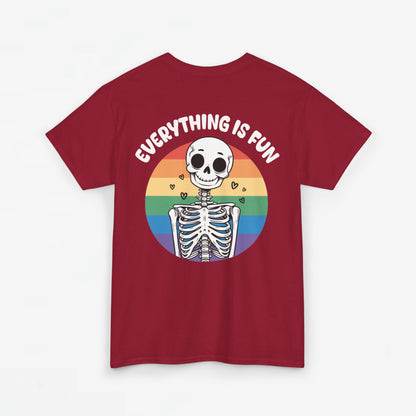 Gay Pride T-shirt - Skelet Everything is Fun - Back Print - Oversized #66