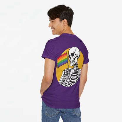 Gay Pride T-shirt - Skelet Pride Vlag - Back Print - Oversized #68