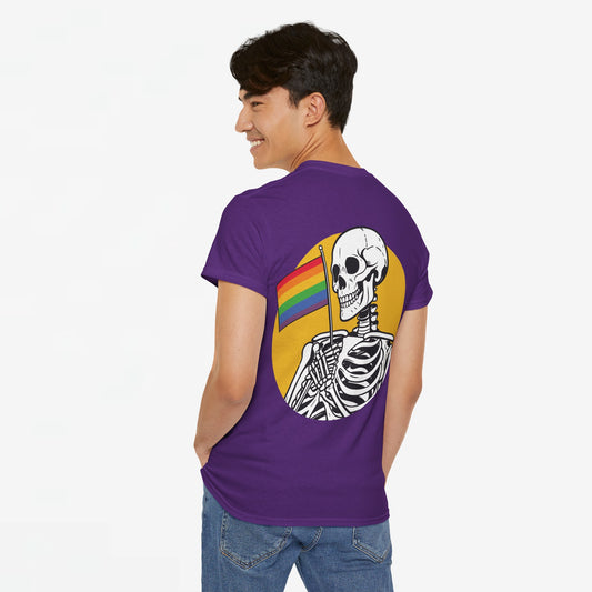 Gay Pride T-shirt - Skelet Pride Vlag - Back Print - Oversized #68