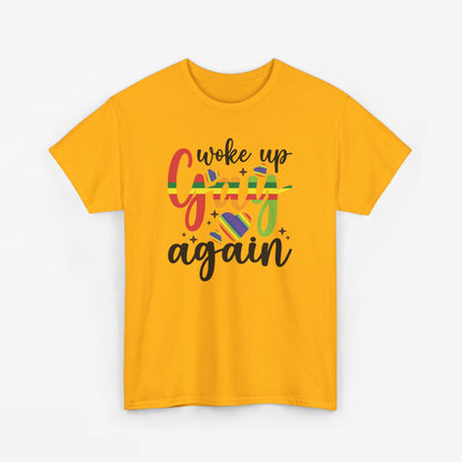 Gay Pride T-shirt - Woke Up Gay Again - Oversized #6