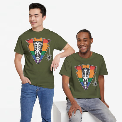 Gay Pride T-shirt - Skelet Regenboog Suit - Oversized #72