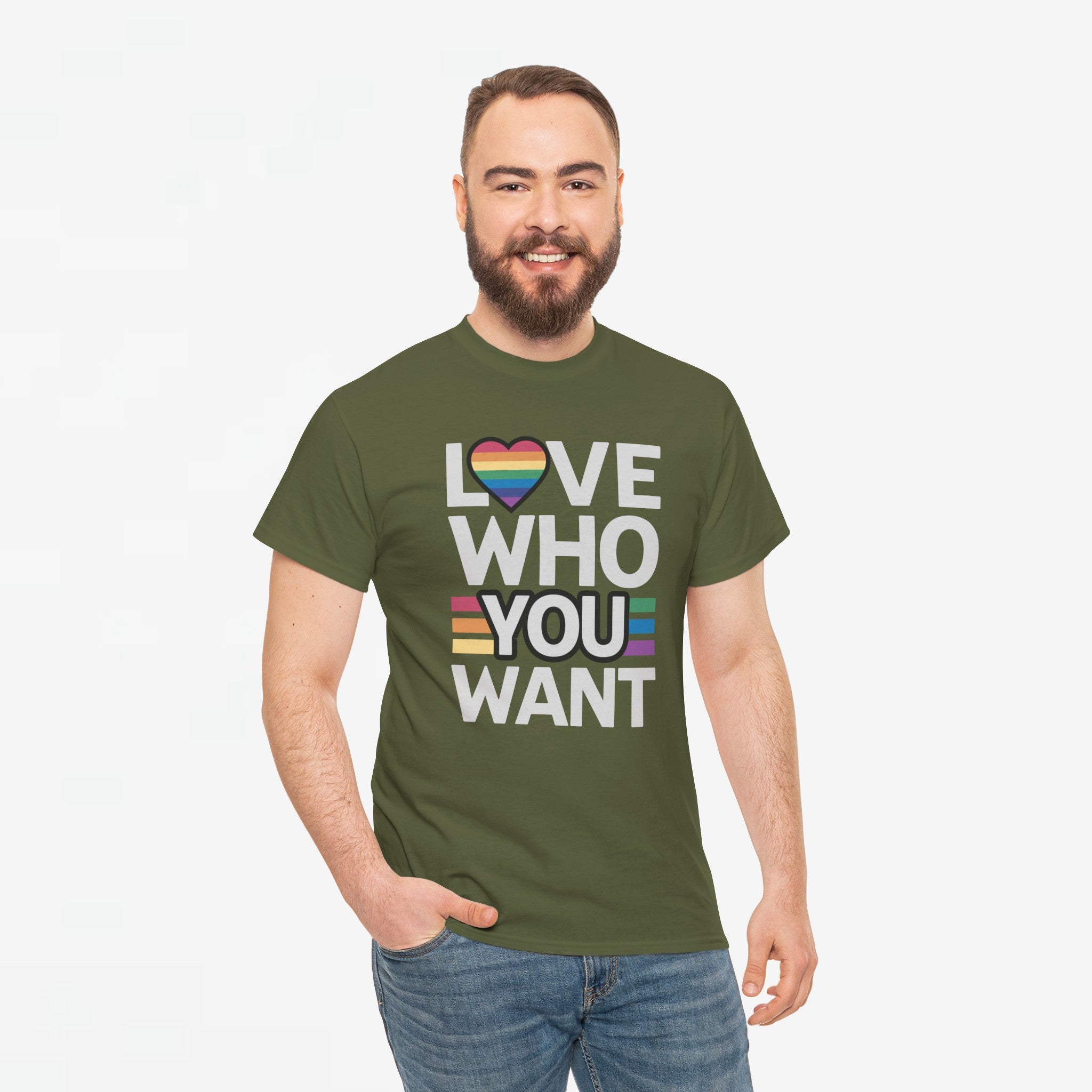 Gay Pride T-shirt - Love Who You Want - Oversized #52