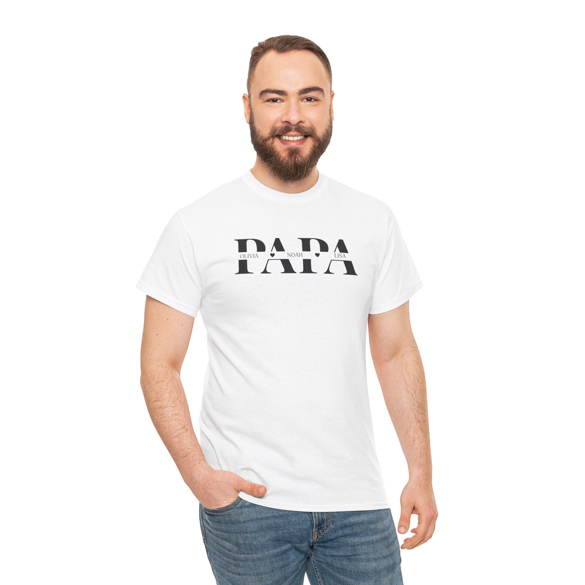 Gepersonaliseerde Vaderdag Papa Cadeau - T-shirt - Papa met namen