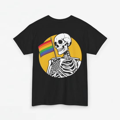 Gay Pride T-shirt - Skelet Pride Vlag - Back Print - Oversized #68