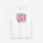 Wit oversized t-shirt met opdruk MAMA en roze strik