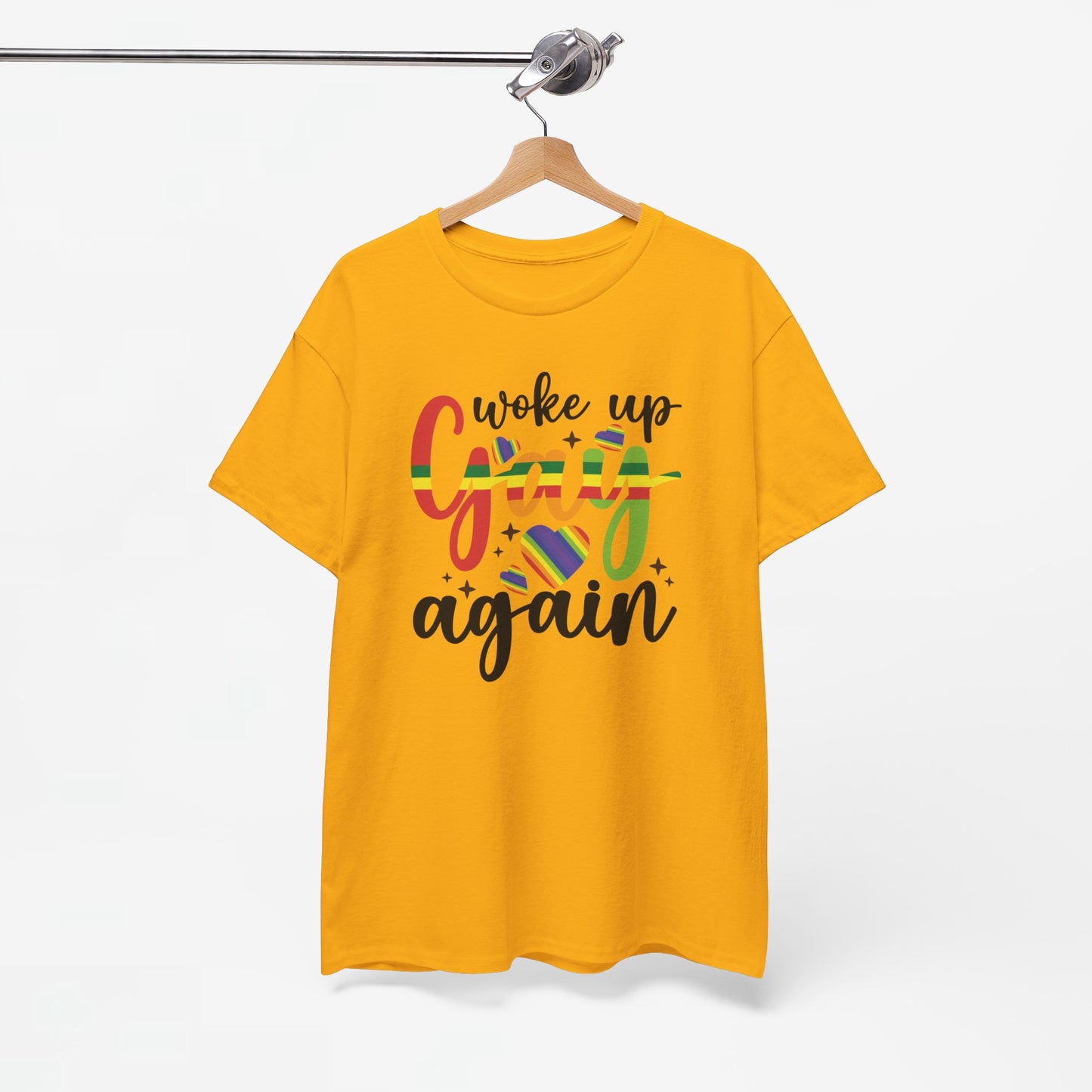 Gay Pride T-shirt - Woke Up Gay Again - Oversized #6