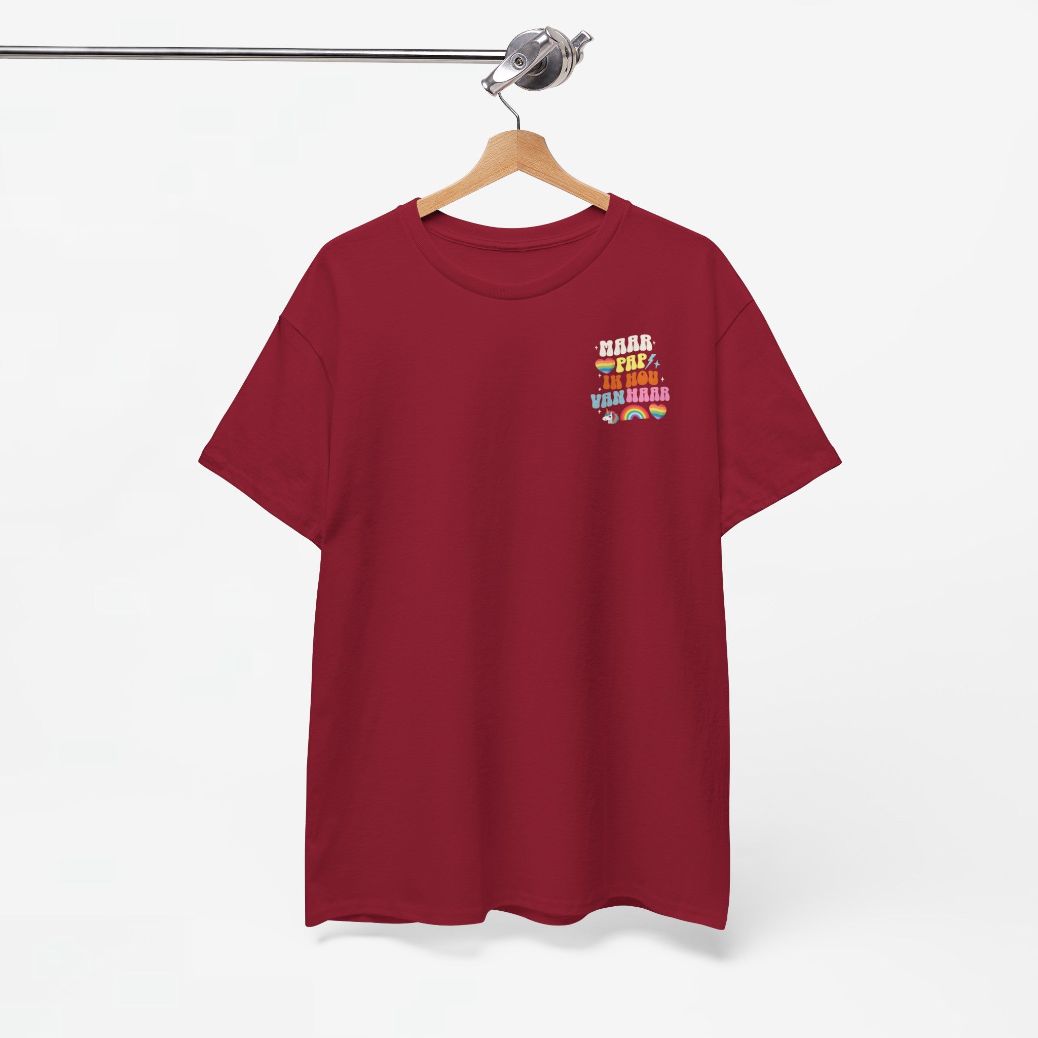 Gay Pride T-shirt - Maar Pap, Ik Hou Van Haar Eenhoorn - Back Print - Oversized Tee