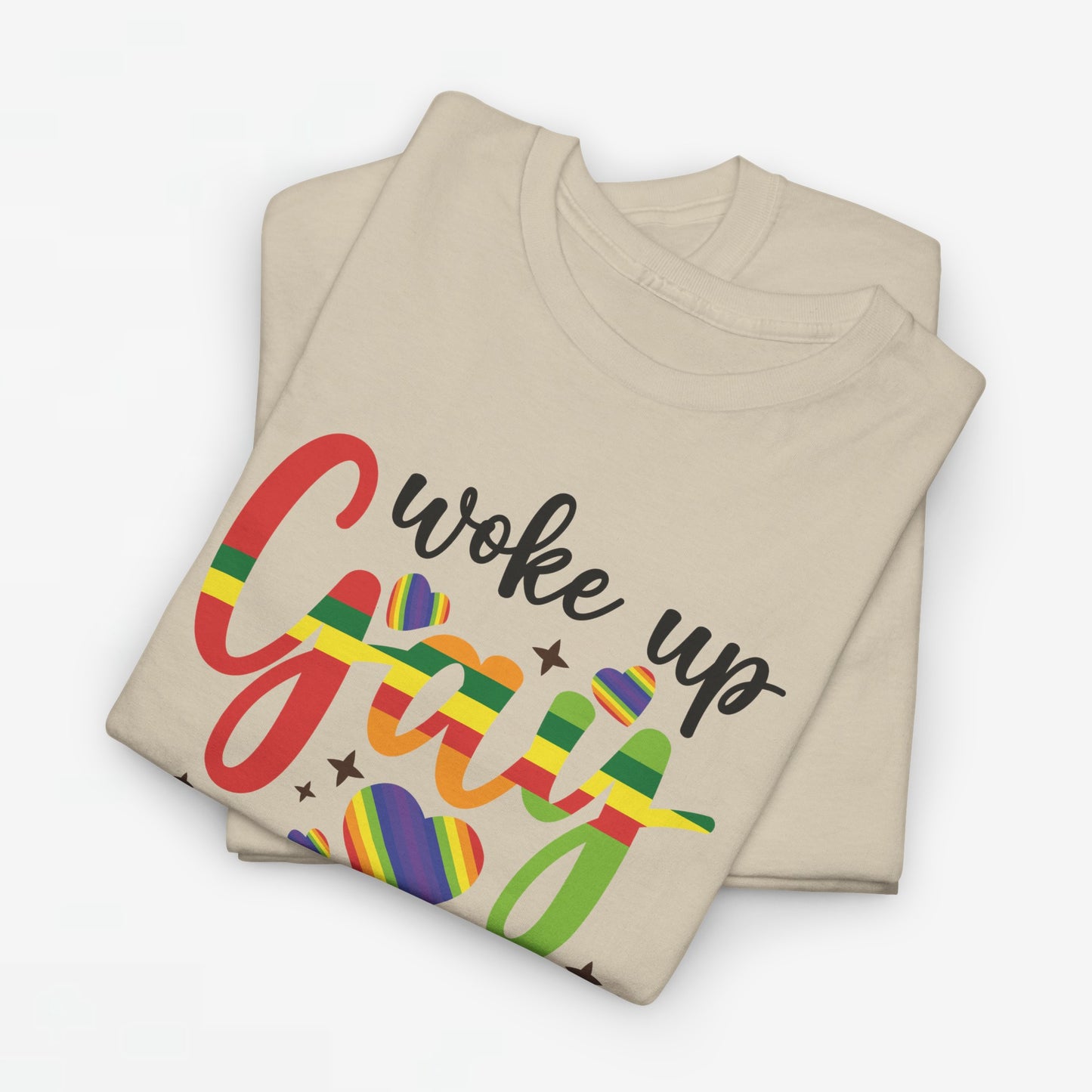 Gay Pride T-shirt - Woke Up Gay Again - Oversized #6