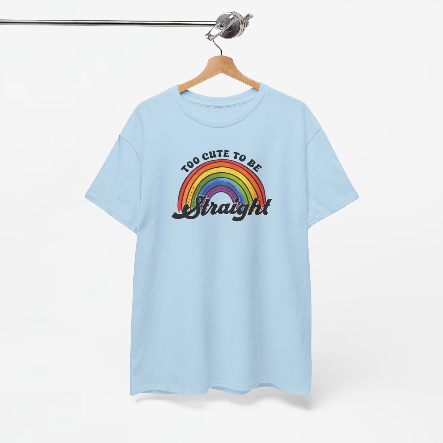 Gay Pride T-shirt - Too Cute To Be Straight - Oversized #36