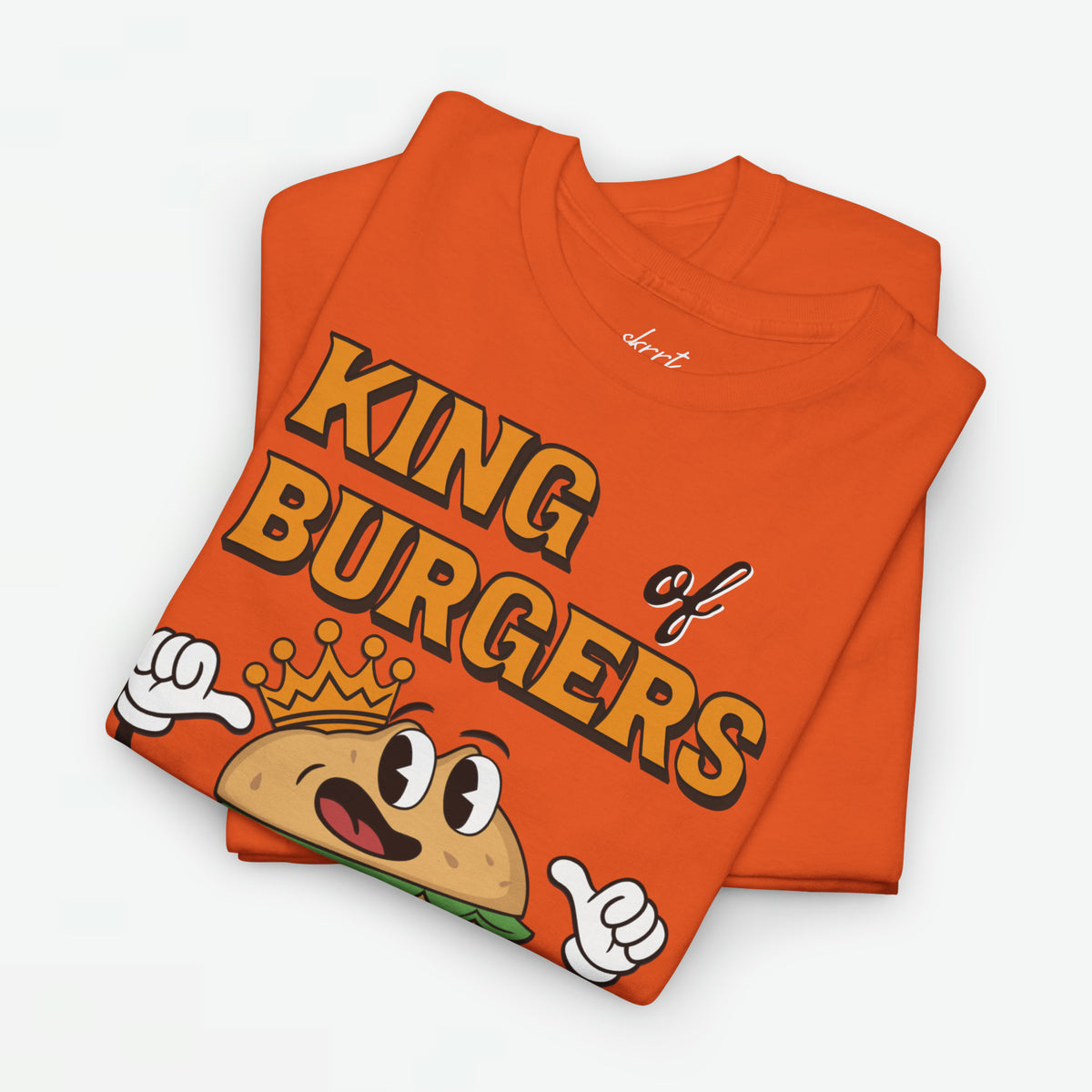 Oversized oranje T-shirt met gedeeltelijke frontprint; dubbele laag kleding