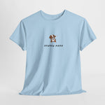 Lichtblauwe oversized T-shirt met ronde hals en borstprint 'Honden Mama' hondenfiguur