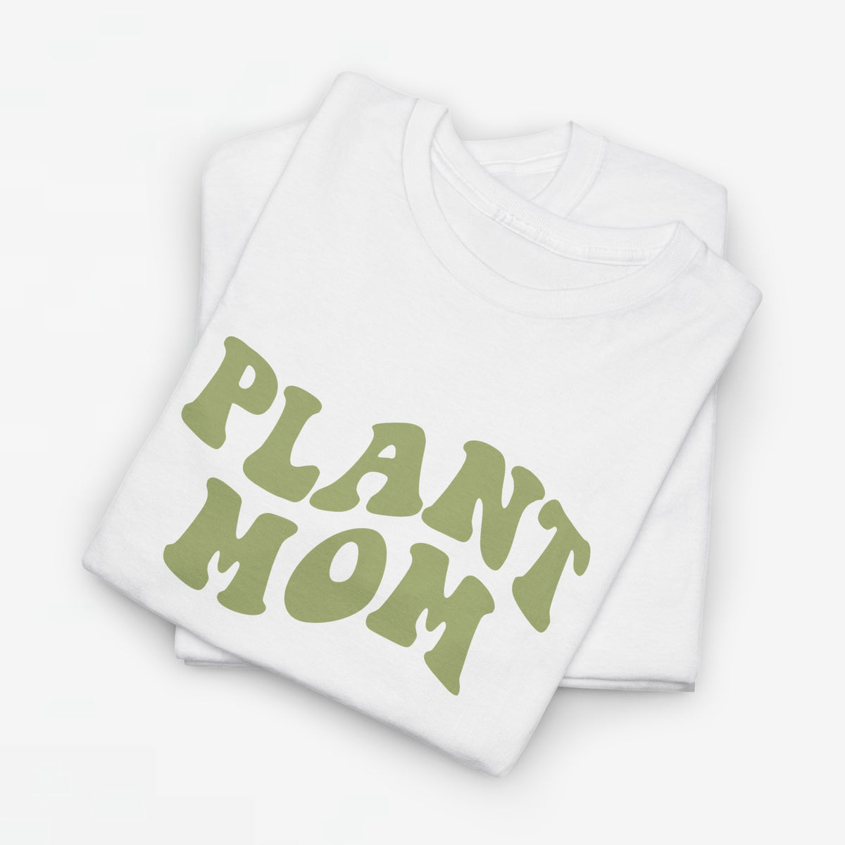 Wit oversized t-shirt met groene 'PLANT MOM' tekstprint