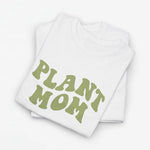 Wit oversized t-shirt met groene 'PLANT MOM' tekstprint