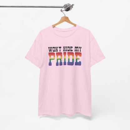 Gay Pride T-shirt - Won't Hide My Pride (zwarte tekst) - Oversized #27