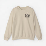 Beiget trui-sweater met opdruk MW. EST 2024