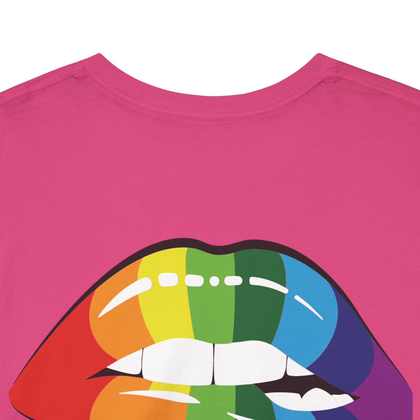 Gay Pride T-shirt - Regenboog Lippen- Back Print - Oversized #35