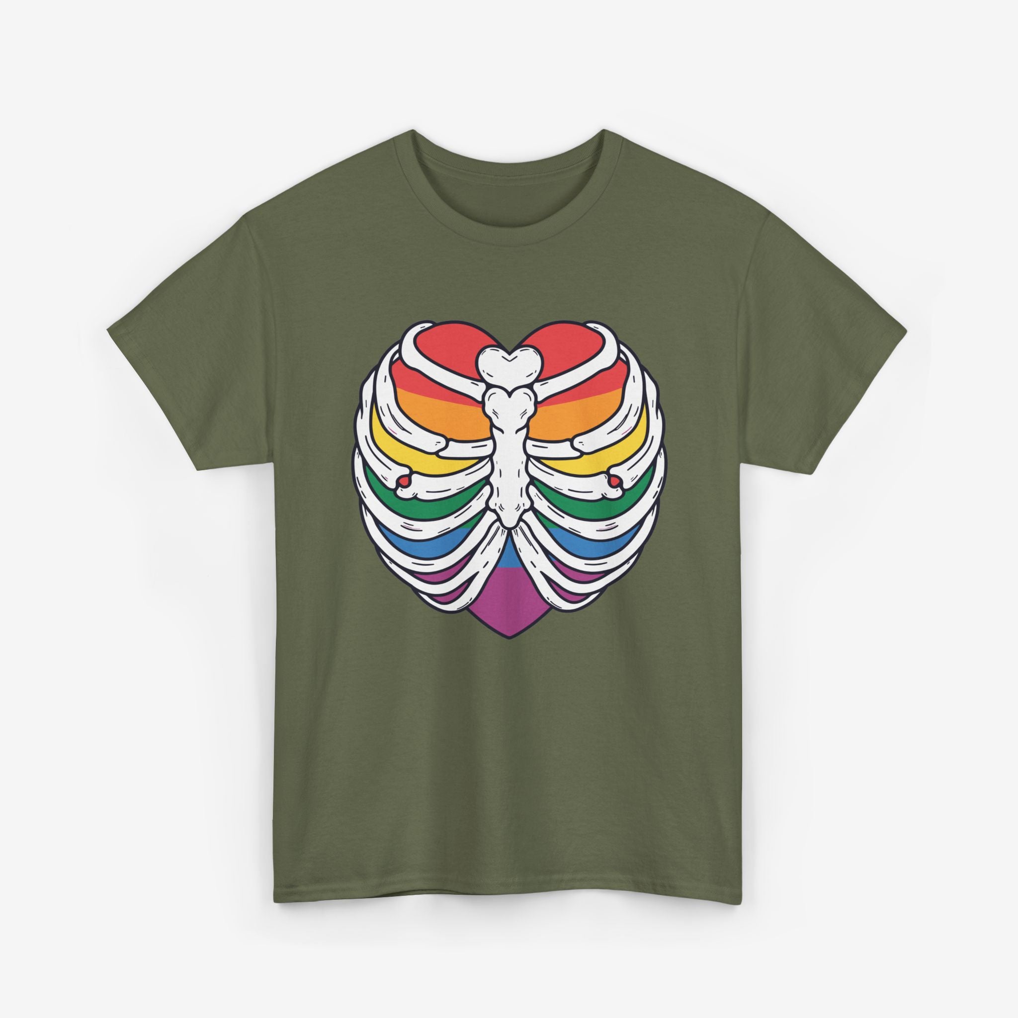 Gay Pride T-shirt - Skelet Regenbooghart | SkrrtShirt