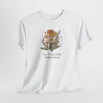 Gepersonaliseerd moederdag T-shirt wit met grote bloemenprint op borst