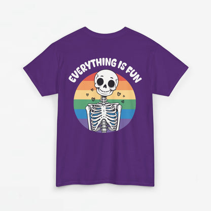 Gay Pride T-shirt - Skelet Everything is Fun - Back Print - Oversized #66