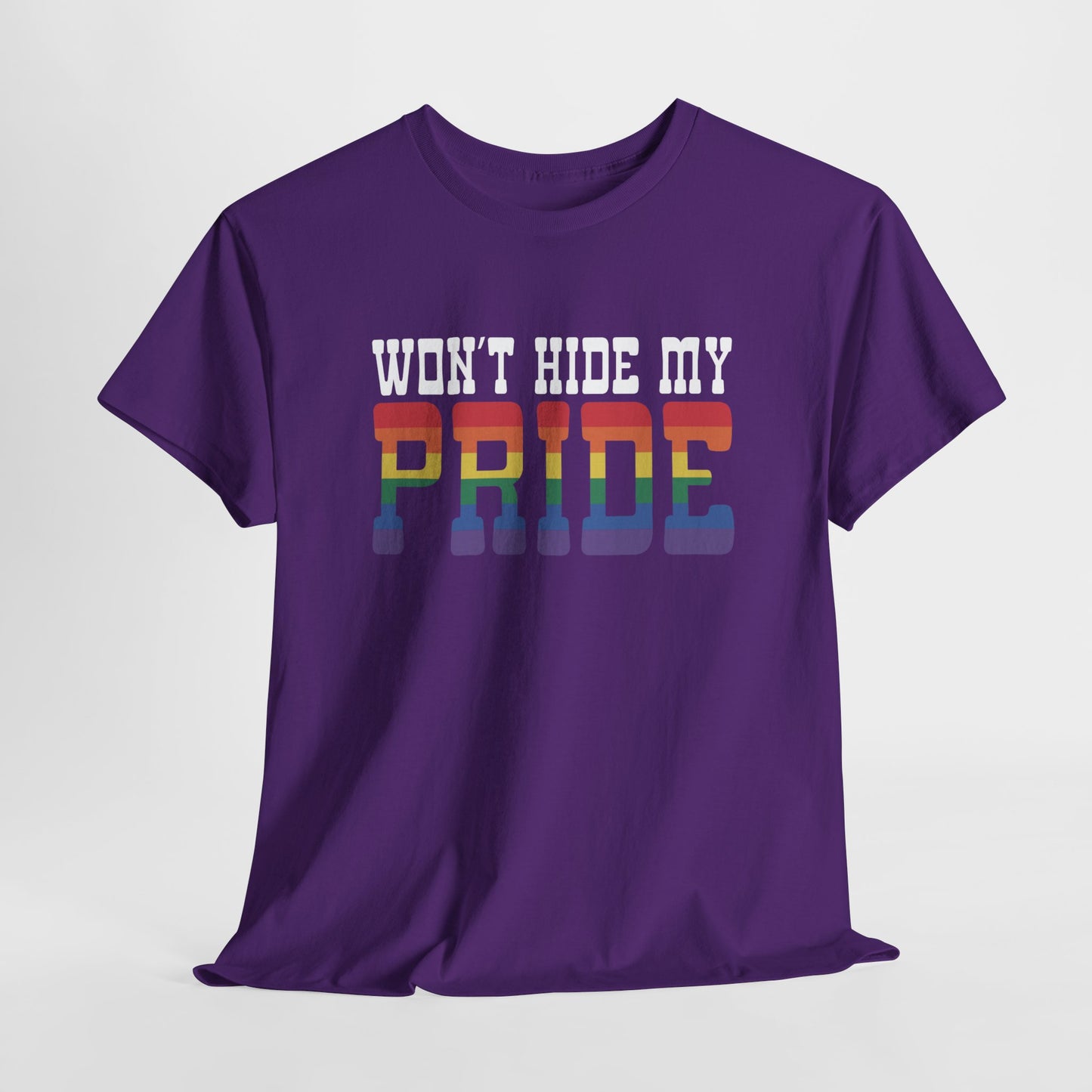 Gay Pride T-shirt - Won't Hide My Pride (witte tekst) - Oversized #26